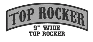 Custom Embroidered 9" Top Rocker Motorcycle Biker Name Tag Sew on Patch (A) - Picture 1 of 11