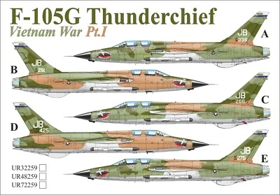 UpRise Decals UR72259 - F-105G Thunderchief Wild Weasel Vietnam War  Pt.1  1/72 - Image 1 of 4