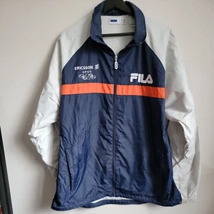 Fila 1999 Sony Erickson US Open White Windbreaker Jacket Size Large Blue/Red/Wht - Picture 1 of 10