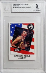 1986 Panini Supersport Italian #129 Kareem Abdul-Jabbar Card BGS 8 NM-MT Lakers - Picture 1 of 2