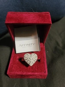 Affinity 1/5 ct tw Diamond Sterling Heart Ring Size 10 - Picture 1 of 3