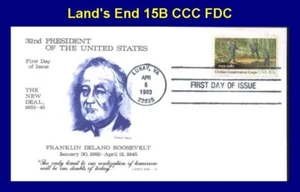 Land's End 2037 Civilian Conservation Corp auf FDR New Deal Cachet Luray, VA 15B - Bild 1 von 1