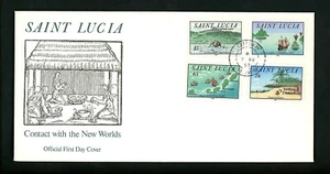Postal History St. Lucia FDC #993-996 New World America Discovery Cosa 1992 - Picture 1 of 2
