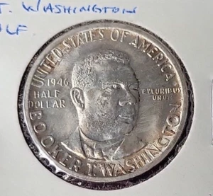 1946-P BOOKER T WASHINGTON Commemorative Half Dollar Ungraded UNC - Picture 1 of 11