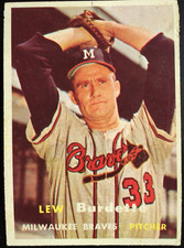 1957 Topps #208 LEW BURDETTE Milwaukee Braves MLB baseball card EX