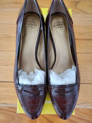 CIRCA JOAN AND DAVID MOC CROC LEATHER WEDGE PUMPSIZE 8 NIB - Image 1 of 4