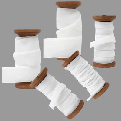 Double Face Luxury Velvet Ribbon White 3mm 5mm 7mm 10mm 13mm 16mm 20mm 25mm - Image 1 of 3