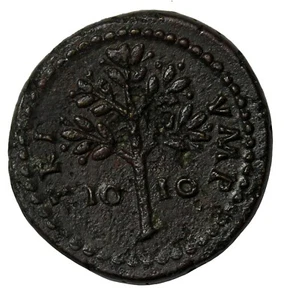 Domitian Anonymous Issue 81-96 AD Ancient Bronze Token Roman Coin Tessera - Picture 1 of 2