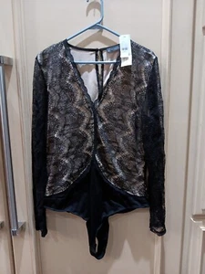 Body de una pieza de encaje negro para damas de Nueva York y C nuevo con etiquetas precio de venta sugerido por el fabricante $54.95 talla XL - Imagen 1 de 17