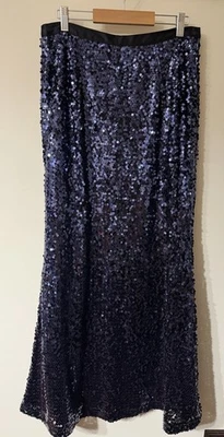 Maxi Falda Larga Jolie Lentejuelas Azul Carmen Marc Valvo Acampanada Sirena 8 Fiesta Foto 1 de 4