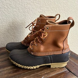 Vintage L.L.Bean Damen Bean Stiefel 8,5 Hergestellt in Maine Leder Gummi Wasserdicht - Bild 1 von 9