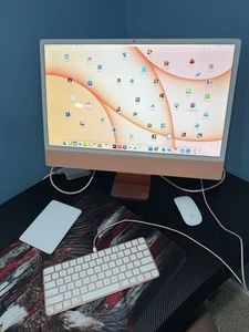 iMac 24” Orange Desktop - 10 Core CPU & GPU - 16 GB Memory - 256 GB Storage - Picture 1 of 7