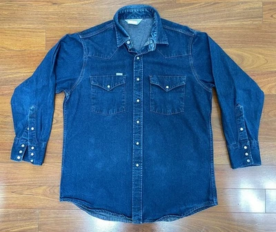 Camisa a Presión Vintage Carhartt Para Hombre SU008 Denim Perla 17 x 34 Usada Muy Buena Foto 1 de 4