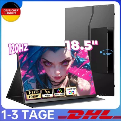 18,5Zoll Portable Monitor 120Hz Tragbarer Monitor FHD1080P IPS für Mobile Gaming - Bild 1 von 4