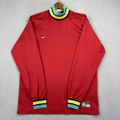 Camisa Nike De Colección Hombres Mediana Portero Camiseta Fútbol Cuello Simulado Hecha en EE. UU. Años 90 Foto 1 de 4