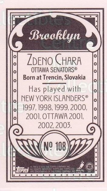 2003-04 Topps C55 Minis Brooklyn #108 Zdeno Chara - Image 1 of 1
