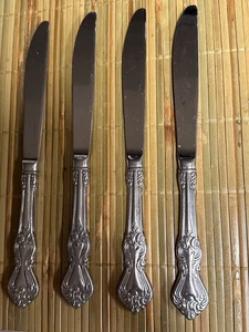 Reed & Barton Heritage Mint Victorian Stainless Dinner Knives Barock Set 4 - Bild 1 von 4