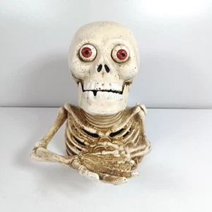 Skeleton Skull Eye-Popping Cast Iron Money Box Bank Vintage Unusual Novelty - Picture 1 of 17