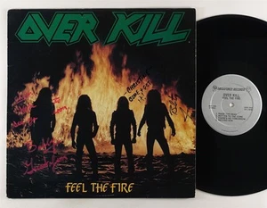 Overkill "Feel The Fire" LP Megaforce AUTOGRAPHED - Picture 1 of 2