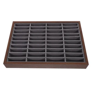 Bandeja de exhibición de brazalete: bandeja organizadora de pulsera de 40 ranuras - exhibición rectangular de madera - Imagen 1 de 12