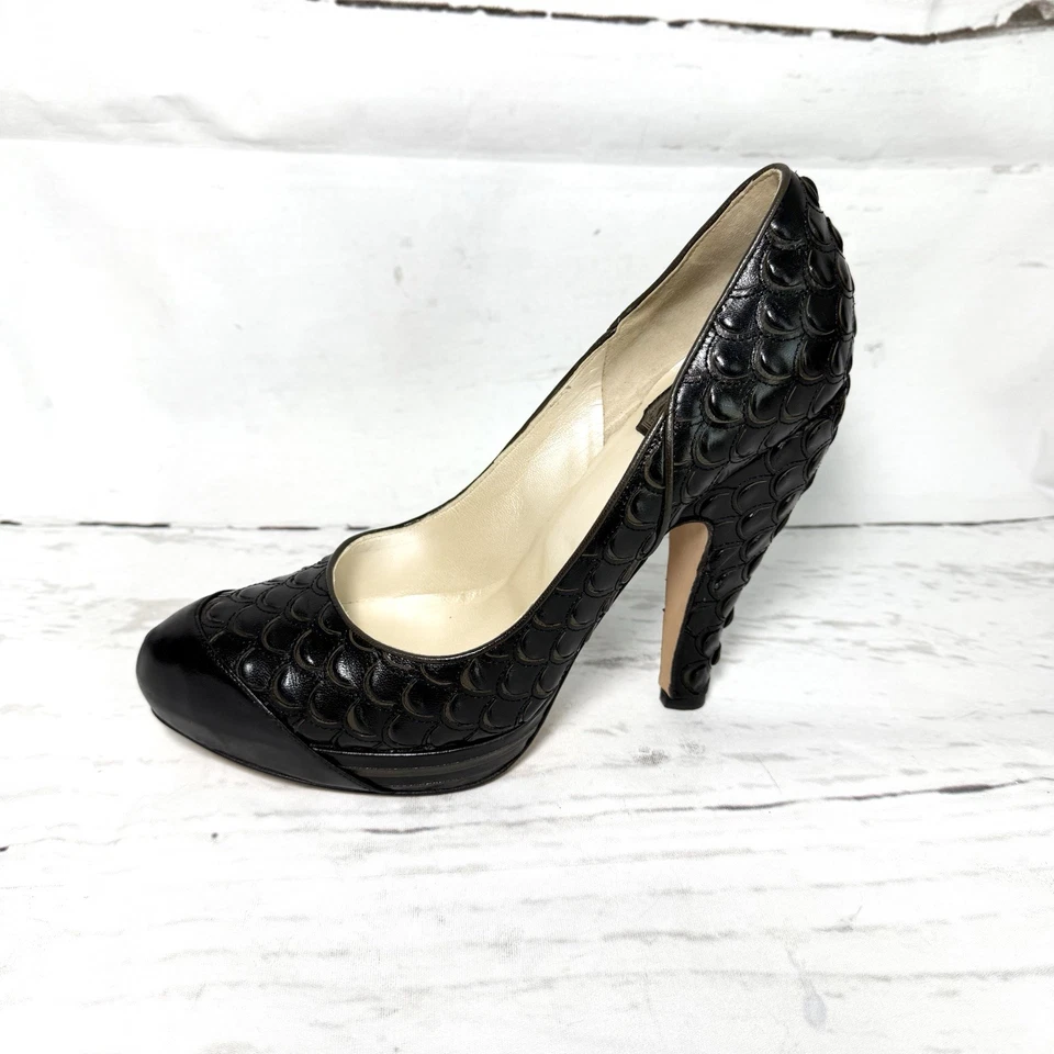 Christian Dior Shoes Women’s 39 US 9 Black Platform Pumps Python Scale Leather - Image 1 of 4