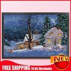 Full Embroidery Eco-Cotton Thread 14Ct Printed Snowy Night Cross Stitch Kit