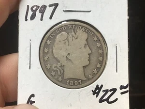 1897 Barber Half Dollar GUT, Großhandel auf einem G ist 20 $ - Bild 1 von 2