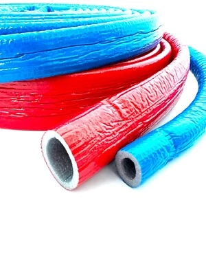 NMC Isolierschlauch 10m PE Rohrisolierung 6mm 15/18/22/28/35mm BLAU/ROT Dämmschlauch