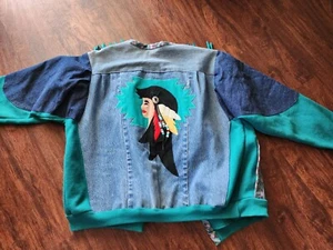 VINTAGE NATIVE AMERICAN INDIAN DENIM COTTON JACKET PATCHWORK SIZE 2XLARGE - Picture 1 of 14