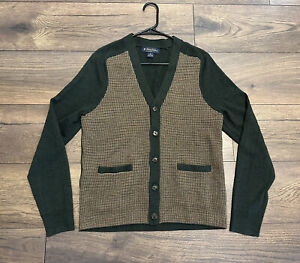 Brooks Brothers Cardigan Men’s Small Sweater Green Merino Wool