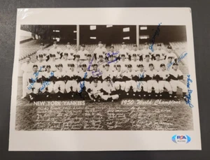 Rare 1950 NEW YORK YANKEES Team Signed Photo-DIMAGGIO-RIZZUTO-BERRA-FORD-PSA - Picture 1 of 14