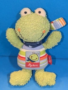 Sigikid Frosch Flip Flap Frog Frottee grün Stofftier Plüsch Rassel Halstuch 19cm - Bild 1 von 4