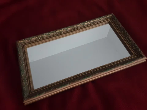 Vintage Mirror Wall Hanging Gold Gilt Wood Frame Cover