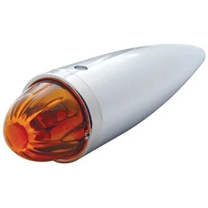 Chrome Cab Light W/ Watermelon Style Glass Lens - Amber LED/ Dark Amber Lens - Picture 1 of 3