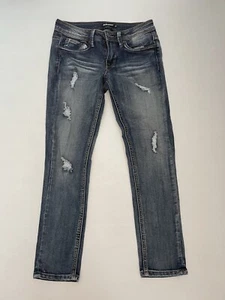 Dollhouse Denim Jeans 5 Blue Womens Charley Cropped Stretch Low Rise Ripped Dark - Picture 1 of 4