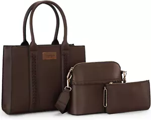 3Pcs Purses for Women Tote Bag Crossbody Handbag Sets with Strap - Picture 1 of 12