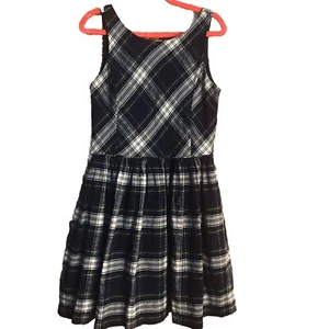 Ralph Lauren Back To School Plaid Girls Lined Jumper Dress Flannel Sz 10 - Picture 1 of 9