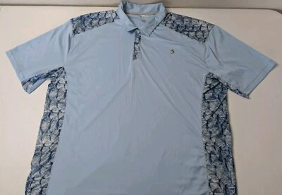 Reel Legends Polo Shirt Men's XXL Blue Reel Tec Short Sleeve Shell Pattern - Image 1 of 4