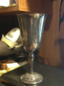 VINTAGE GORHAM SILVERPLATE WATER GOBLET E⚓️P YC100 "LOVE DARK OF THE MOON 11-75" - Picture 1 of 5