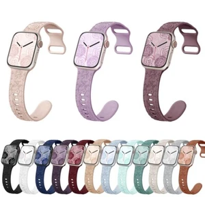 Rose Silicone Band for Apple Watch 10 9 8 7 6 5 4 SE 41/42/44/45/46/49mm Ultra 2 - Picture 1 of 31