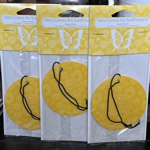 3 New Scentsy Scent Circle Hanging Car Air Freshener Here Comes The Sun(flowers) - Picture 1 of 1