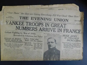 WWI Era Newspaper - The Evening Union (Springfield, MA) - May 20 1918 - 4 pgs.  - Picture 1 of 5