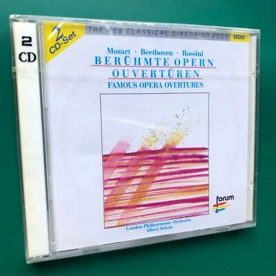 FAMOUS OPERA OVERTURES Classical 2xCD Mozart Beethoven Rossini Scholz LPO SEALED - Image 1 of 4