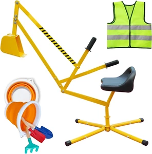 "Kids Sand Digger Toy 360° Rotating Excavator Steel Frame Ideal Sandbox & Beach - Picture 1 of 12