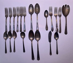Lotto; Vintage USATO (21) Modello Misto WM Rogers Silver Plate (XII, IS, AA) Leggi! - Foto 1 di 20
