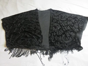 NEU LOOK SCHWARZ FEINSAMT DEVORE LOSER TUCH WRAP STIL CARDIGAN TOP UK 16 - 18 - Bild 1 von 12