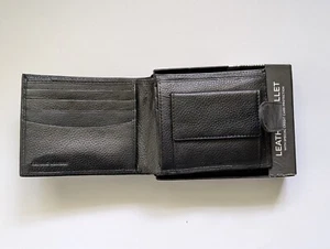 Herren Echt Leder Geldbörse, Männer Portemonnaie mit Druckknopf Münzen - Bild 1 von 6