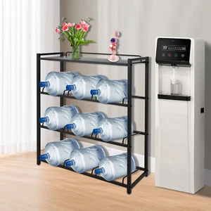 Portavasos de Agua de 4 Niveles Porta Botellas de Agua de Metal para 9 Botellas de Agua Negro NUEVO - Imagen 1 de 11