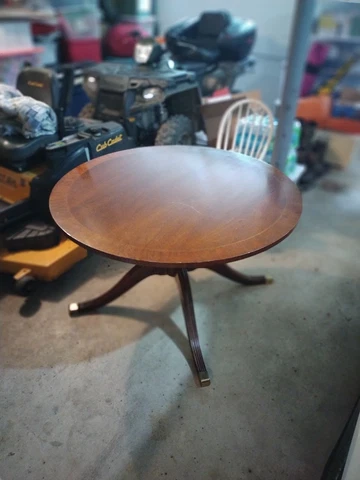Councill Craftsman Pedestal Round Inlaid Center Dining Table 48" Inch. Needs TLC Cover