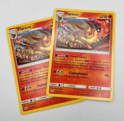 Flareon 25/236 Cosmic Eclipse 2019 Pokémon Cards NM 2x x2 - Image 1 of 2